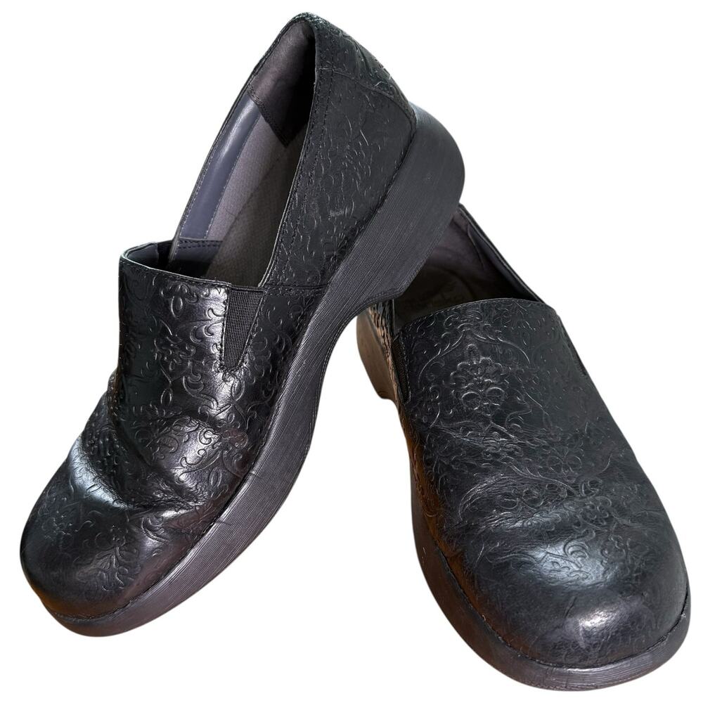 Dansko‎ Winona Womens Black Leather Clog Sz 9 Medical Career Comfort Shoes READ